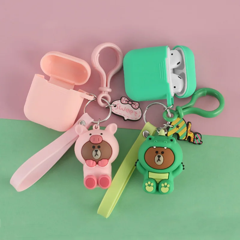 

Cute Cartoon Silicone Case for Apple Airpods 1 2 Accessories Bluetooth Earphone Bag Protective Cover Doll Decoration