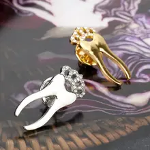 2 шт. стоматологическая клиника подарок Зубы Форма молярный стоматолога блестящие кристалл брошь булавка для стоматологического подарка