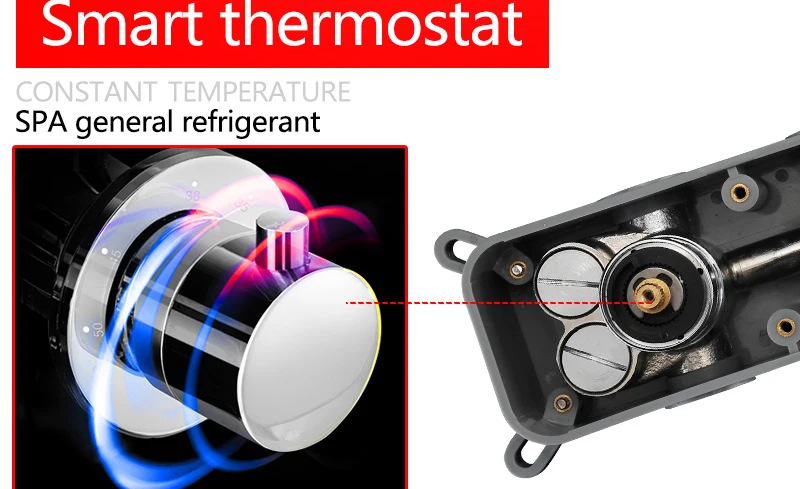 DCAN Wall Mounted Mixer Copper Wall Box Mixing Valve Switch Valve Constant Temperature Concealed Shower Switch Concealed Taps (12)