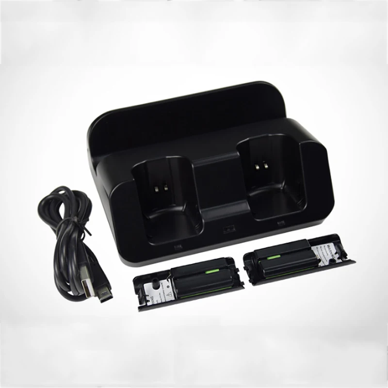  For Nintendo WiiU Gamepad Joystick Remote Controller Dual Charging Dock Station + 2x 2800mAh Battery Pack 