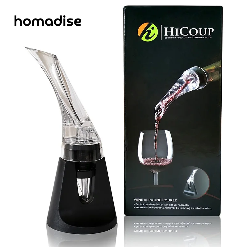 

Homadise Red Wine Aerating Pourer One-hand Wine Pourers Aerator Decanter Spout Quick Aerating Pouring Tool Pump