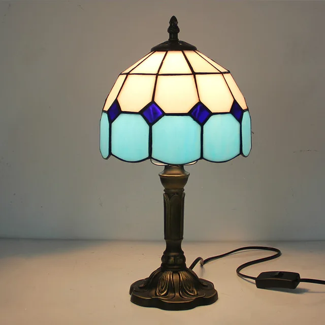 Artpad американские витражные настольные лампы Турецкая мозаика E27 Базовая стеклянная лампа для спальни прикроватная Винтажная настольная лампа 110 В 220 В - Цвет корпуса: Белый