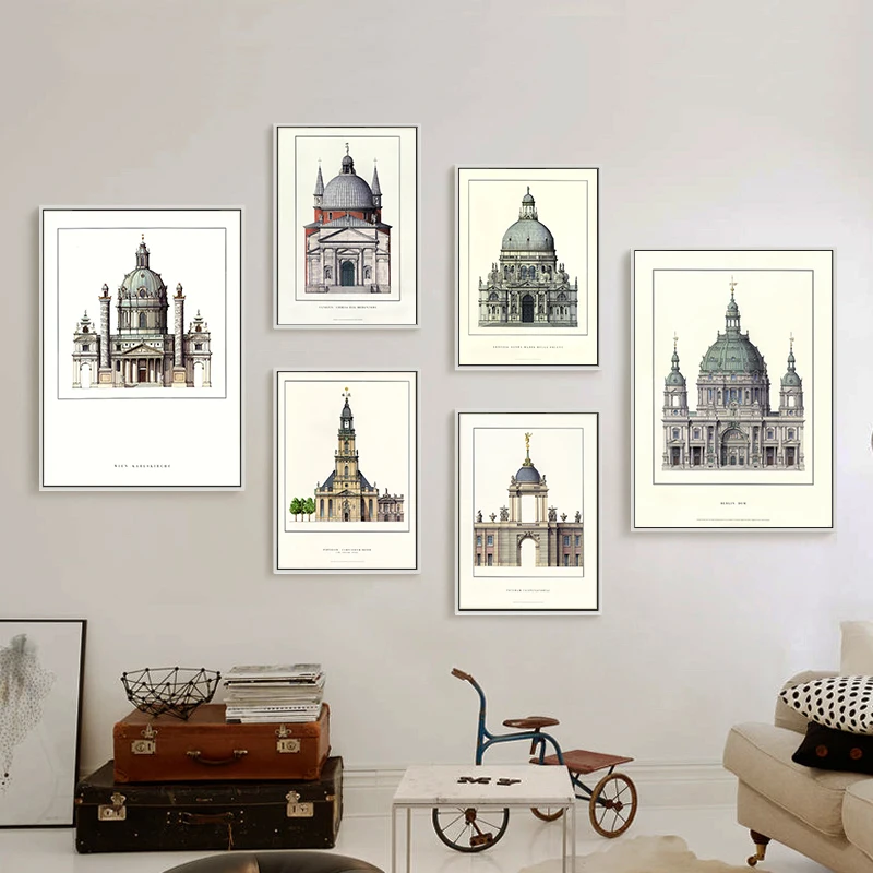 World Famous Architectural Series 3 Contracted Hd Print On Canvas (No
