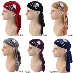 Унисекс бархат Durags для женщин мужчин's Durag пропускающая воздух бандана длинный хвост Headwrap Кепка chemo аксессуары для волос