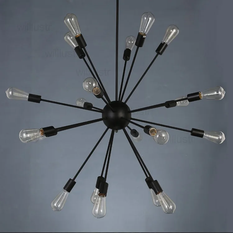 Pingente de Suspensão da Lâmpada Ferro do Vintage Sputnik Restaurante Hotel Barra Loft Café Escritório Shopping Moderno Atômico Starburst Lustre Luz 10 restaurante hotel barra loft café escritório shopping