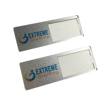 

10pcs custom silver name badge with window hotel staff personalized reusable name tag with plastic nameplate