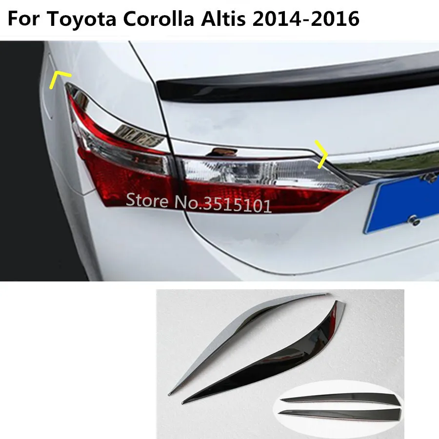 

car body rear tail Light lamp detector frame stick styling ABS Chrome cover trim eyebrow For toyota Corolla Altis 2014 2015 2016