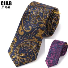 Новые модные тонкие мужские галстуки из микрофибры галстук для мужчин повседневный галстук с узором "огурцы" для мужчин Bussines Corbatas Жених вечерние галстуки 6 см