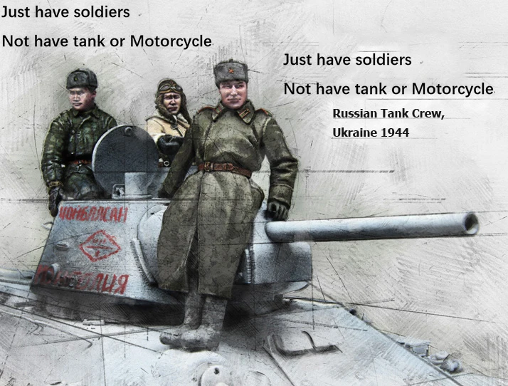 Сборочные неокрашенные весы 1/35 русская танковая команда 3 фигурки стоящая