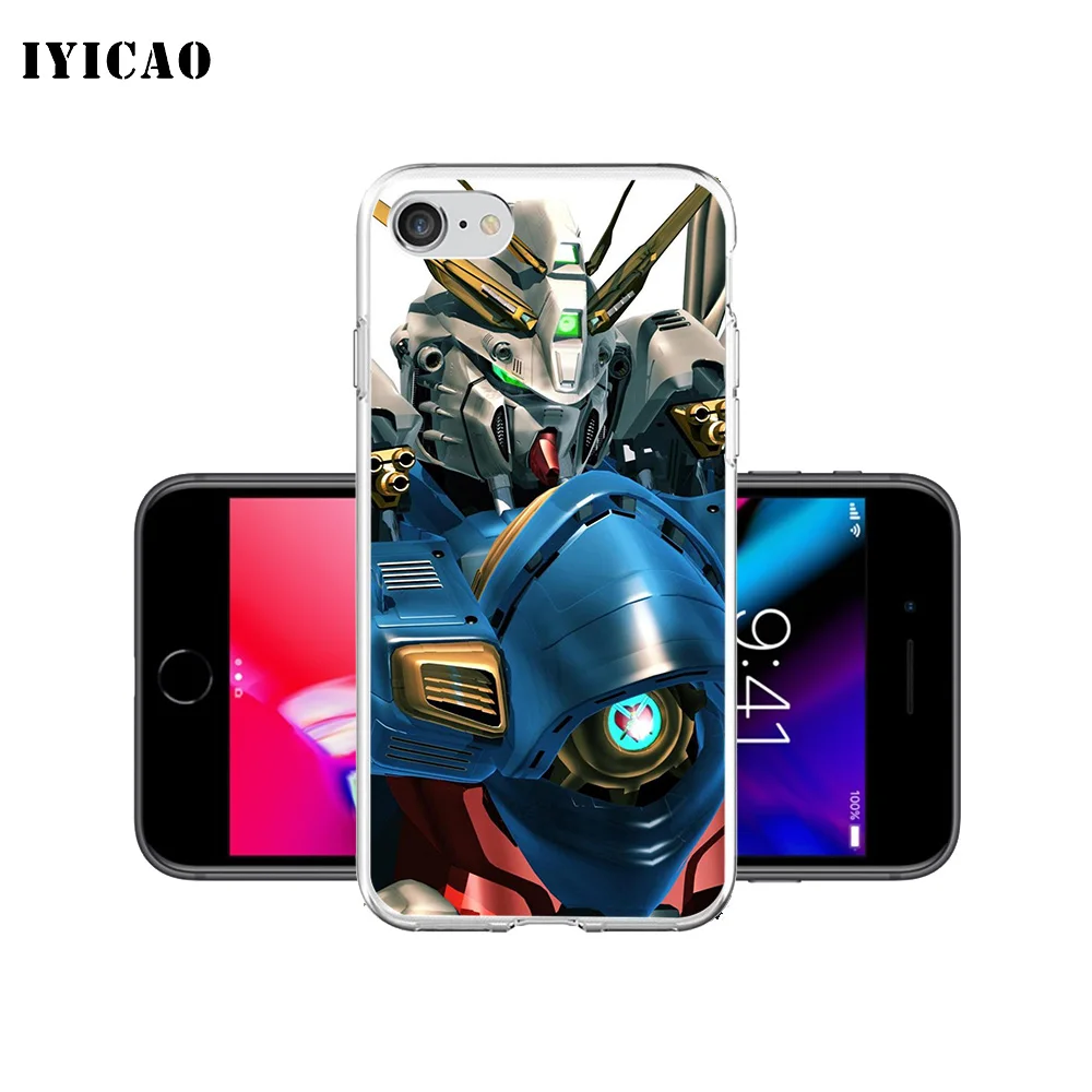 IYICAO Gundam Мягкий силиконовый чехол для iPhone X XR XS MAX 6 6s 7 8 Plus 5 5S SE TPU