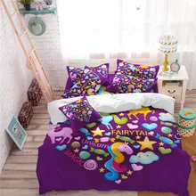 Purple Unicorn Bedding Set Colorful Heart Print Duvet Cover Set Girls Cartoon Bedding King Queen Bedclothes Pillowcase 3Pcs D25 Purple Unicorn Bedding Set Colorful Heart Print Duvet Cover Set Girls Cartoon Bedding King Queen Bedclothes Pillowcase 3Pcs D25