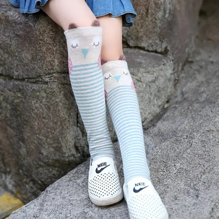 Autumn Pure Cotton Cartoon Directly Board Child In Socks Three-dimensional Ears Girl Socks Baby Socks - Цвет: Striped Fox