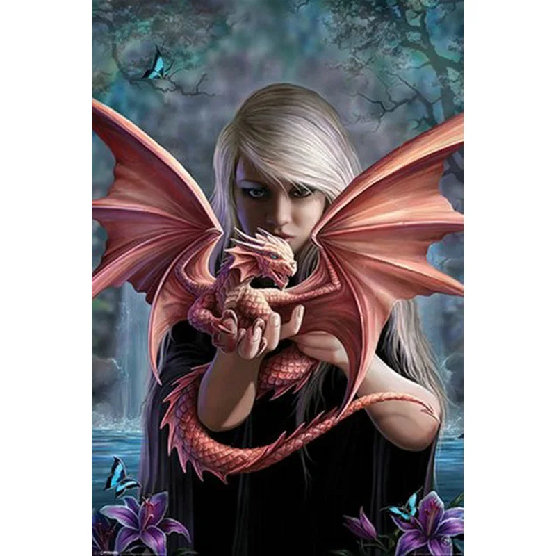 

YIKEE diamond painting Dragon Girl,dimond painting,diamond embroidery icons K430