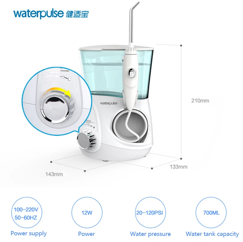 Waterpulse V600 Электрический Зубная нить Ирригатор для полости рта Портативный Вода Flosser Стоматологическая воды Гигиена полости рта для Отбеливание зубов