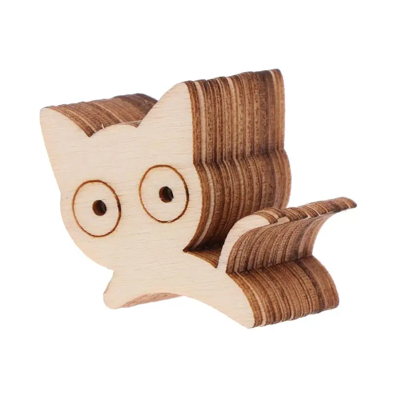 

10pcs Cat Shape Laser Cutting DIY Wooden Plaque Scrapbooking Handicraft Decor Confetti Slices Rustic Embellishments Ornament