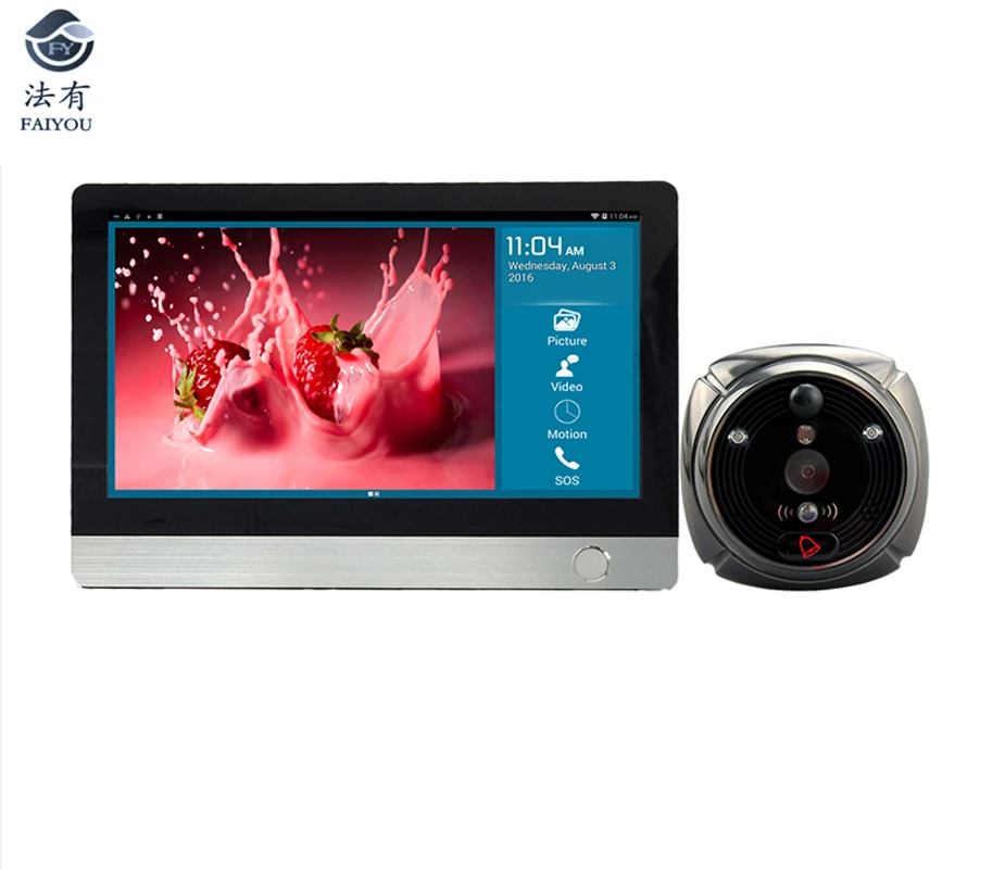 IHome4 WiFi Guckloch Tür Viewer Video IP Türklingel 7 zoll Bildschirm IR PIR Tür HD Kamera Bewegung Erkennen Tür glocke Billig
