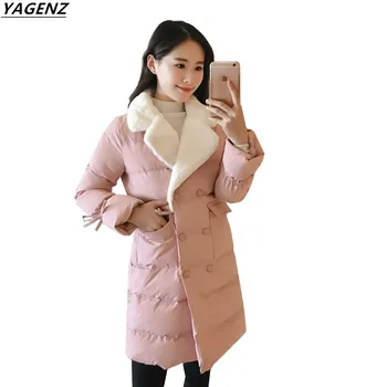 

2019 Women Winter Coat Jacket Warm Down Cotton Parkas Long Sleeve Female Overcoat Thick Coat Women YAGENZ A139