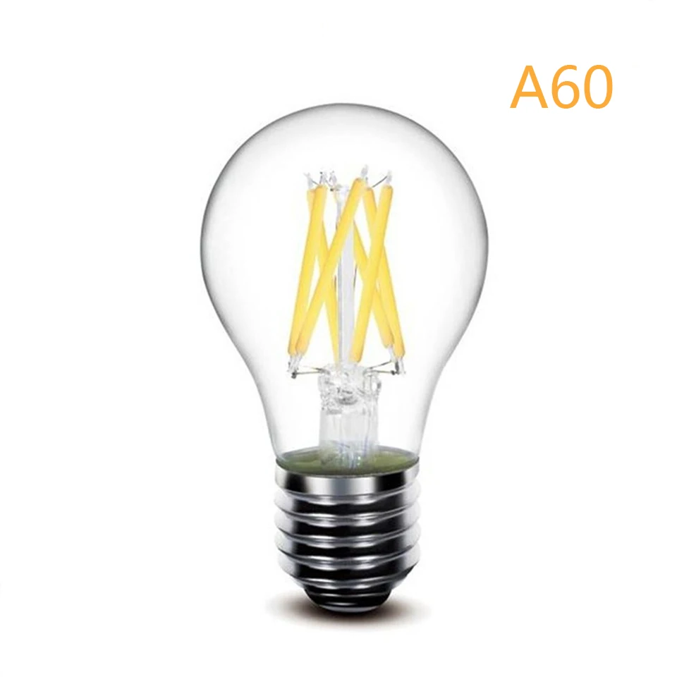 Светодиодный ламп накаливания E27 220 V E14 старинная свеча земной шар ампулы светодиоды по технологии cob домашнее декоративное стекло шар 220/230/240/250/260 V - Испускаемый цвет: A60