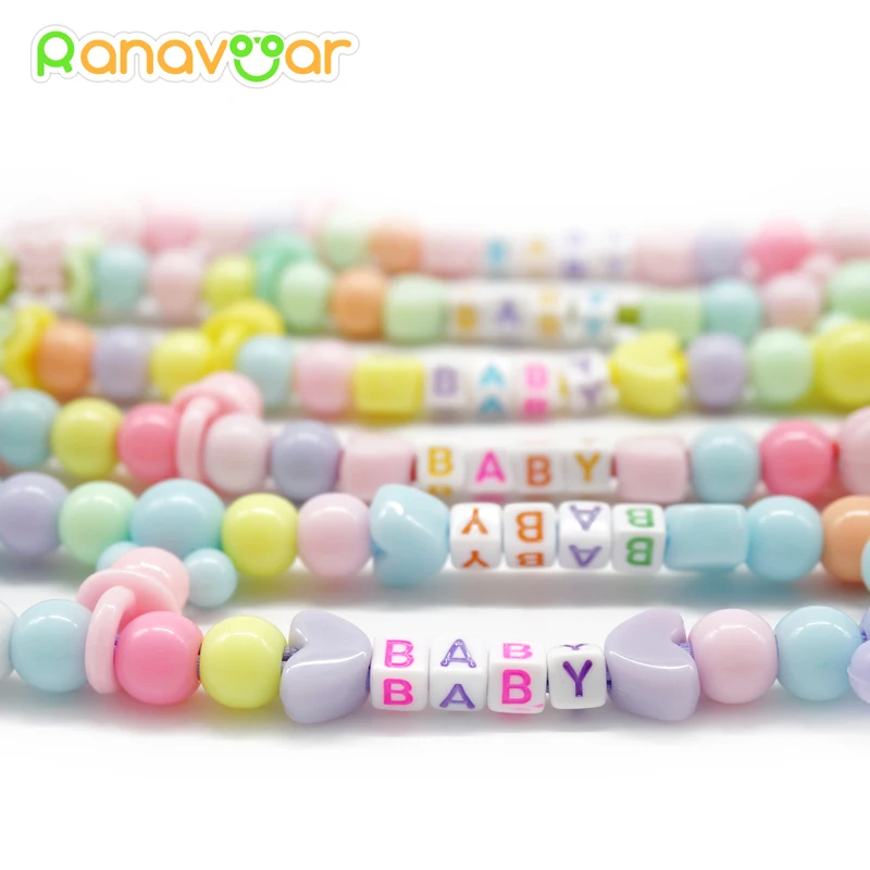 Toddler Baby Hand Made Dummy Pacifier Clip Chain Holder Soother Nipple Strap With Words BABY or KISS Nipple Feeding Supplies