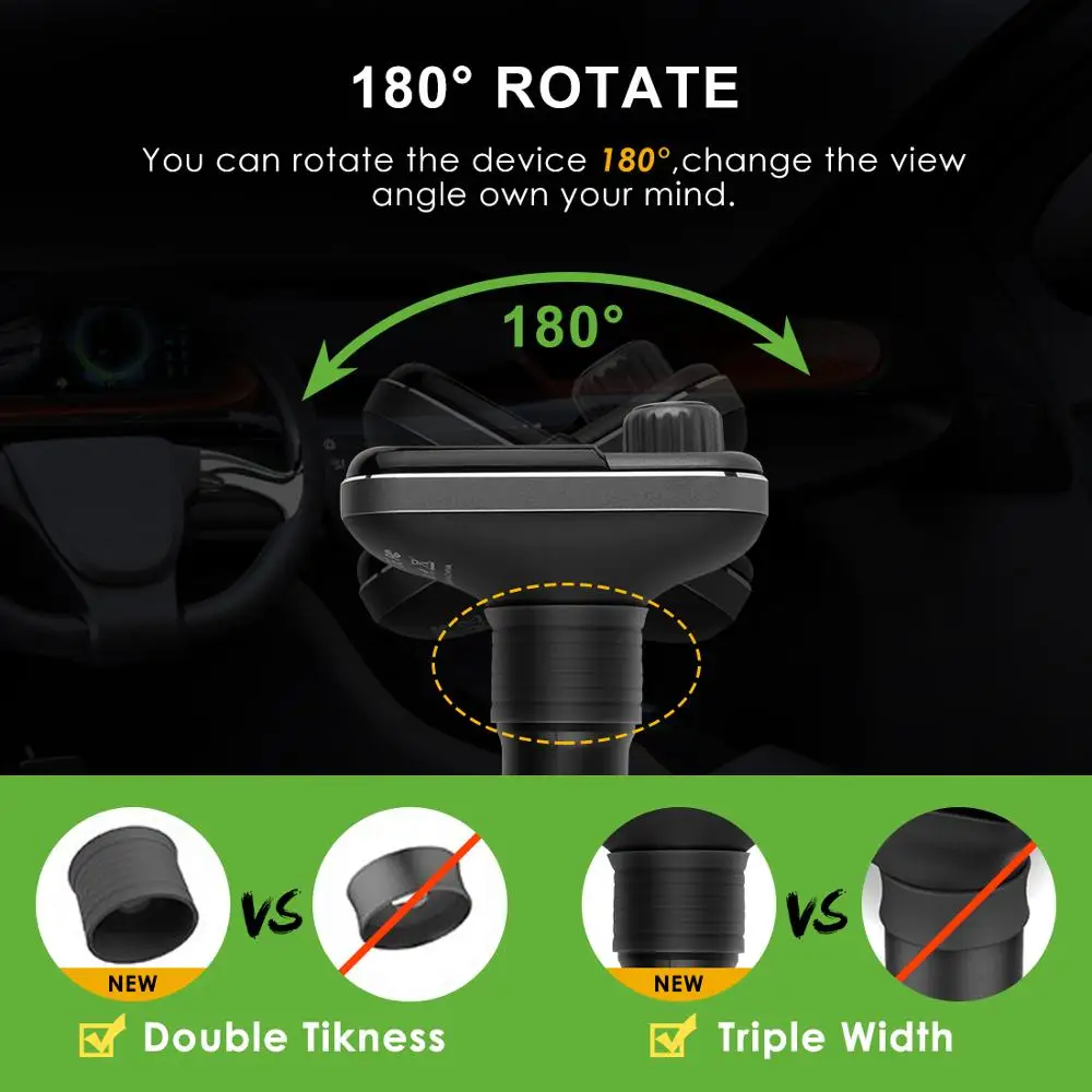BT72 Wireless Bluetooth Car FM Transmitter AUTOPMALL Dual USB Radio Adapter FM Modulator TF Card Slot MP3 player Hand-free