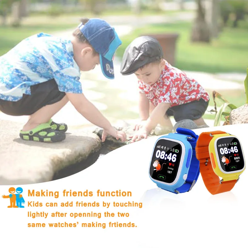 Цена OGEDA Q90 font b gps b font Детские умные часы телефон положение детские часы 1,22 дюймов цветной сенсорный экран wifi SOS умные детские часы Q80 Q50 Q60