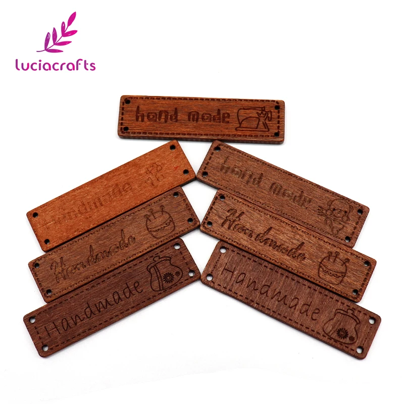 

Lucia crafts Random Types 4pcs/12pcs Handmade Wooden Buttons Patchwork DIY Sewing Label Wood Sweater Button Scrapbook E0314