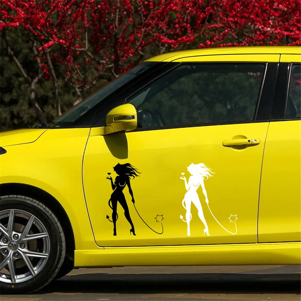 Sexy Devil Girl Personal Car Styling Decorative Sticker Classic Fashion Window Glass Decals Creative Decal Stickers 10.212 (1)