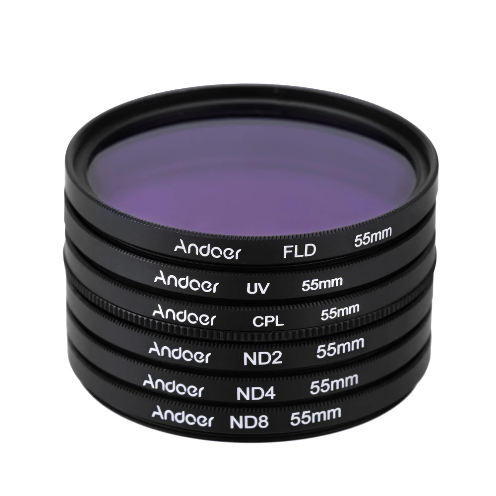 Andoer 55 мм UV + CPL + FLD + ND фотографии фильтр Kit Набор для Nikon Canon sony Pentax зеркалок поляризационный нейтральной плотности Камера фильтр