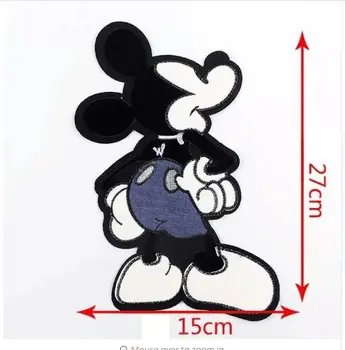 

DD New Arrival 1Piece Mickey Embroidered Patches 27 x 15 cm Sew on Mouse Motif Applique Embroidery Patch DIY Garment Accessories