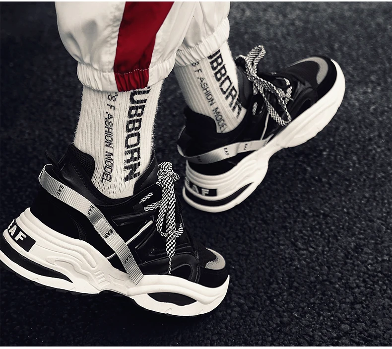 Men's Casual Shoes Trainers Sneakers Dad Shoes Men Winter Classic High Platform Chunky Sneaker Black And White Sneakers Men Shoe (13)