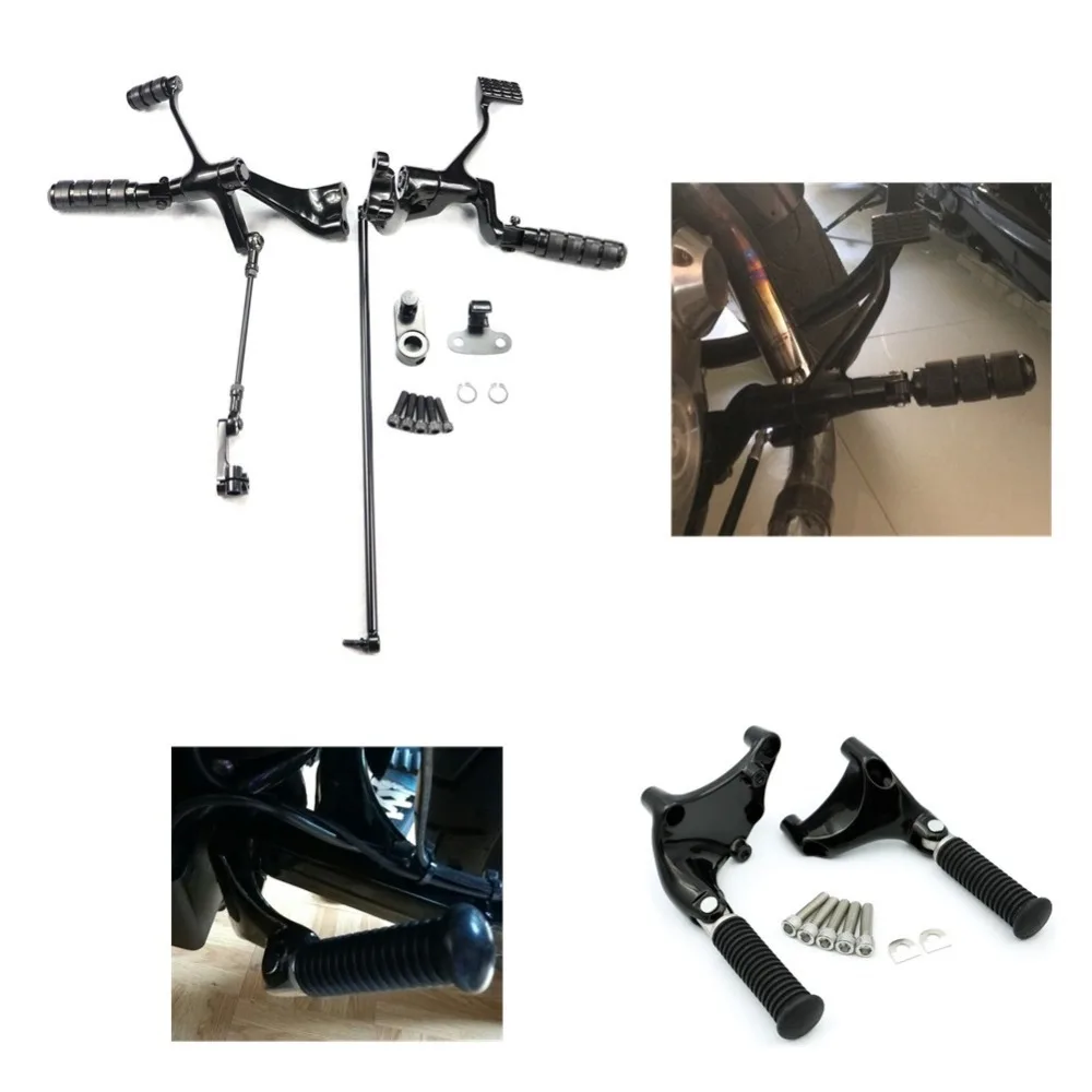 

Complete Forward + Rear Controls Foot Pegs Pedal Mount Levers Linkages For Harley Sportster XL 883 1200 Custom Super Low 2014 UP