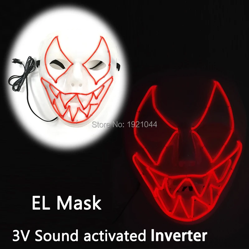 Buy Sound activated EL wire horrible Masks Halloween