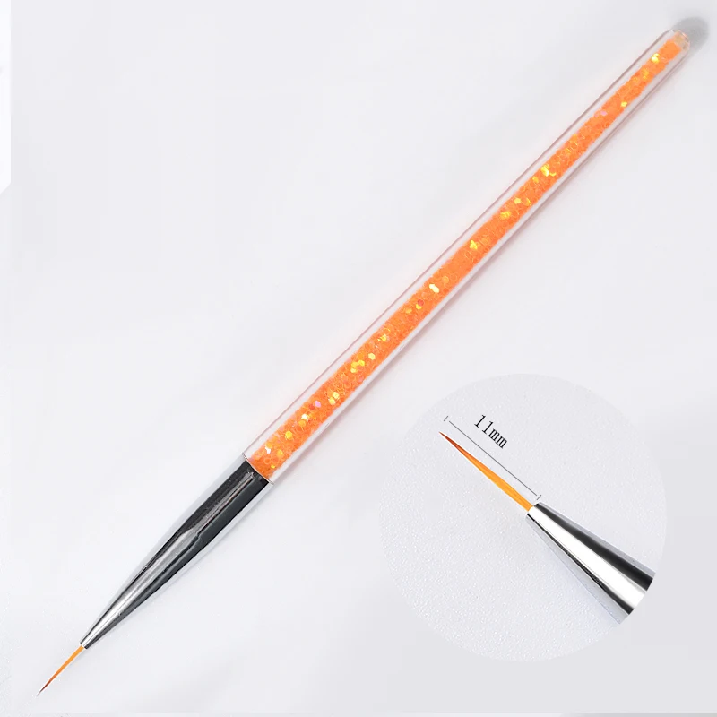  3 Pcs/Set Nail Design Brushes Drawing Pen Glitter Handle 7/9/11mm For DIY Flowers Liner UV Gel Poli