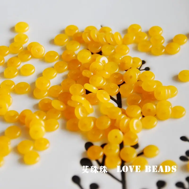 

wholesale 10 pcs/lot natural yellow chalcedony disc rondelle loose beads jewelry making DIY for women