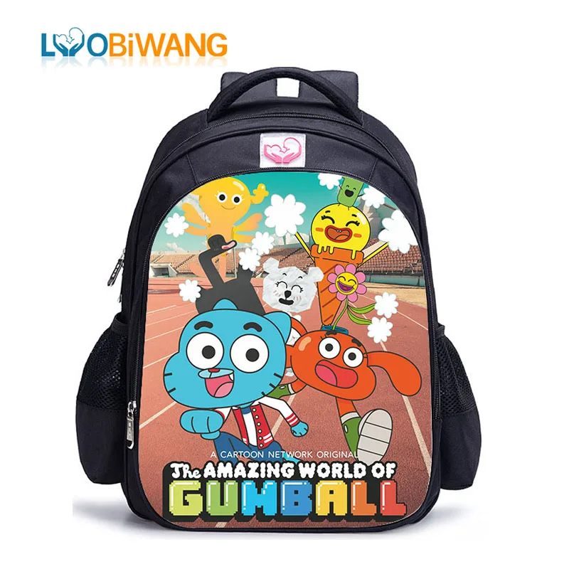 

LUOBIWANG The Amazing World of Gumball Backpack for Teenager Boys and Girls Teenager Schoolbags Satchel Kids Book Bag Mochila