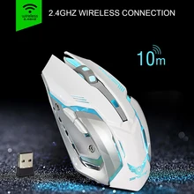 Профессиональная Беспроводная игровая мышь 2,4 ГГц перезаряжаемая оптическая комфортная USB мышь для офиса для ПК, ноутбука, настольного компьютера
