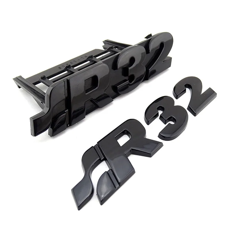 

MK4 R32 Chrome Grill Badge R32 Logo Inscription Genuine New OEM for GOLF Part Car Emblem