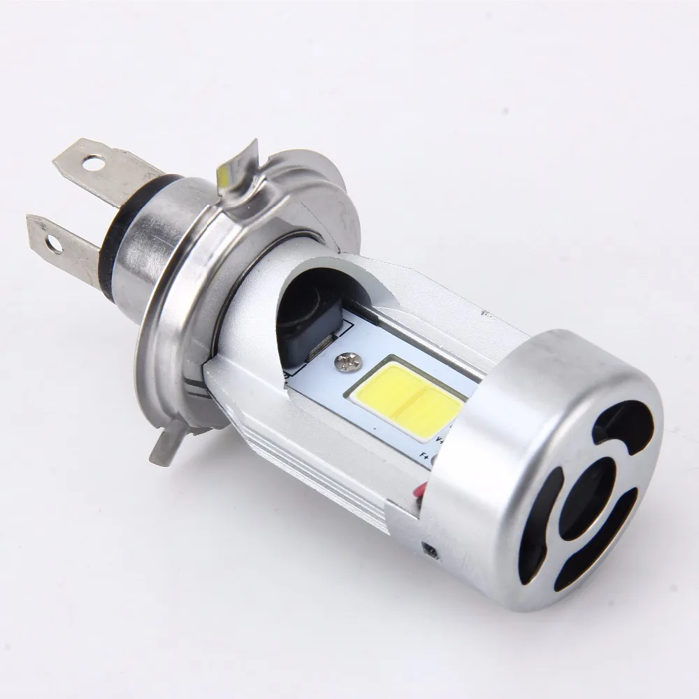 New H4 HS1 Hi Lo 2000LM LED COB Motorcycle High Low Beam Bulb DC12V Motorbike Headlamp