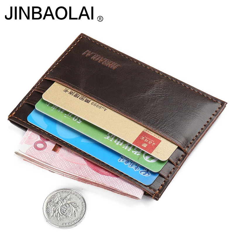 Wallet men top quality small credit card wallet mini ultral thin wallet purse one piece leather ...