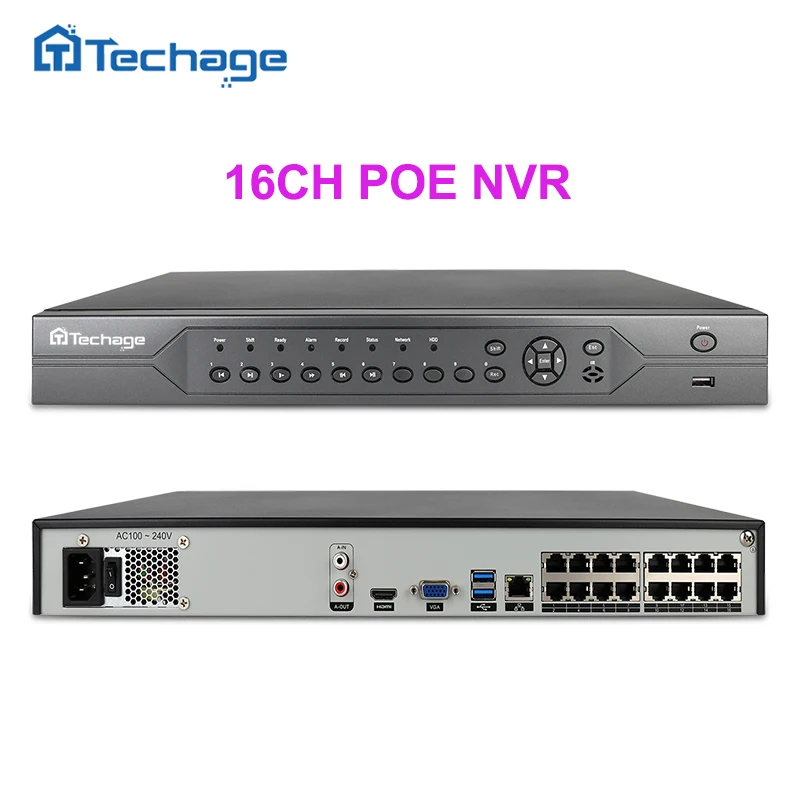 H.265 H.264 16CH 5MP 3MP 2MP 8CH 4K 48V POE NVR P2P ONVIF 1080P сетевой видеорегистратор для ip-камеры видеонаблюдения CCTV системы