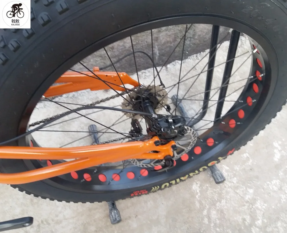Excellent Kalosse  26*4.0 tires   24/27/30 speed  snow  mountain bike Soft-tail frame  DH/AM/FR Beach  bike 6