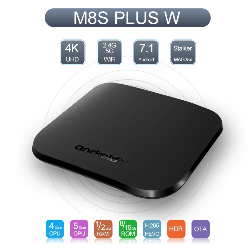 MECOOL M8S Plus X Smart 4K Android 7 1 ТВ приставка Amlogic S905W четырехъядерный 1G 8G 2 4G/5G WiFi 100 Мбит/с