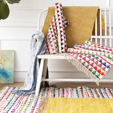 Многофункциональный хлопковый коврик в скандинавском стиле для кухни 60*90 см, дверной коврик, декоративный прикроватный коврик, коврик для ванной комнаты