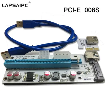 

Lapsaipc PCI-E 008 Express 1X 4x 8x 16x Extender PCI E USB Riser VER008S Adapter Card USB 3.0 Cable For Mining Bitcoin Miner