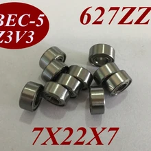 5 шт. низкий уровень шума 627 ZZ 627ZZ 627Z 627-ZZ 7X22X7 мм радиальный шарикоподшипник микро миниатюрный небольшой подшипник двигателя