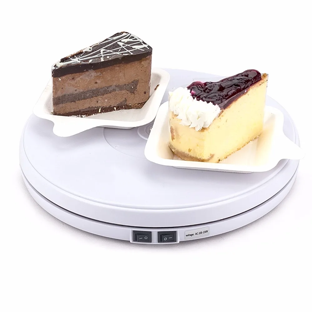 25cm Diameter Black Heavy Duty Rotating Display Stand Rotary Turntable with LED Light (10KG Centric Loading Capacity)