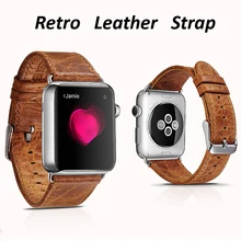 Подлинный кожаный ремешок для часов для наручных часов iWatch Apple Watch 1/2/3 38, 42 мм Ретро Спортивный Пояс Группа Смарт ремешок для часов подарки