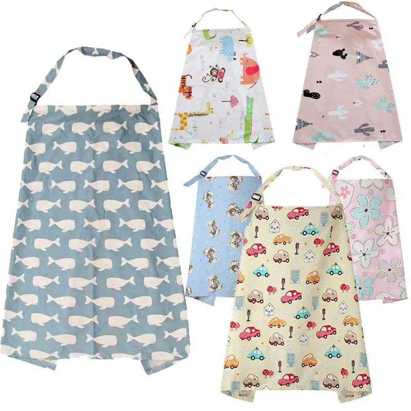 Breathable Baby Feeding Nursing Covers Mum Breastfeeding Nursing Poncho Cover Up Cotton Adjustable Neckline Cover T0893