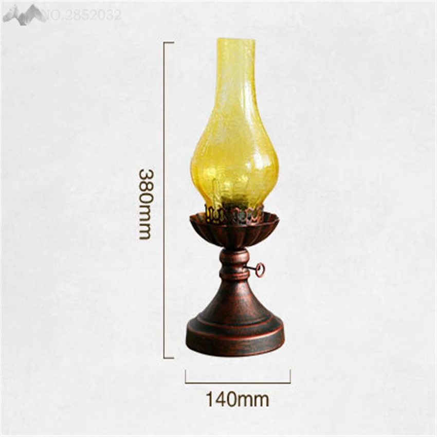 LFH Vintage Creative European Yellow Crackle Glass Table Lamps Old ...