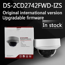 На складе Бесплатная доставка английская версия DS-2CD2742FWD-IZS Аудио, POE WDR Переменным Фокусным 4MP Моторизованный Объектив Купольная Сетевая Ip-камера